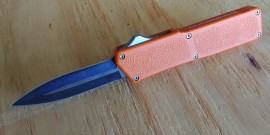 Lightning Orange D/A OTF Automatic Knife Black Dagger