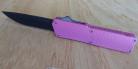 Lightning Pink D/A OTF Automatic Knife Black Drop Point Serrated