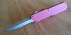 Lightning Pink D/A OTF Automatic Knife Satin Dagger Serrated