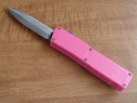 Lightning Pink D/A OTF Automatic Knife Satin Dagger