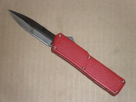 Lightning Red D/A OTF Automatic Knife Satin Dagger