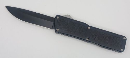 Lightning Supreme Black D/A OTF Automatic Knife Drop Point Black Plain