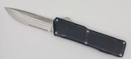 Lightning Supreme Black D/A OTF Automatic Knife Drop Point Satin Serrated
