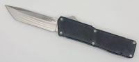 Lightning Supreme Black D/A OTF Automatic Knife Tanto Point Satin Plain