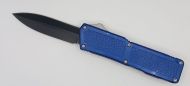 Lightning Supreme Blue D/A OTF Automatic Knife Dagger Point Black Plain
