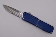 Lightning Supreme Blue D/A OTF Automatic Knife Drop Point Satin Serrated