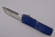 Lightning Supreme Blue D/A OTF Automatic Knife Tanto Point Satin Plain