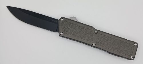 Lightning Supreme Gray D/A OTF Automatic Knife Drop Point Black Plain