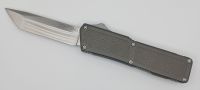 Lightning Supreme Gray D/A OTF Automatic Knife Tanto Point Satin Plain