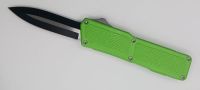 Lightning Supreme Green D/A OTF Automatic Knife Dagger Point Two Tone Plain