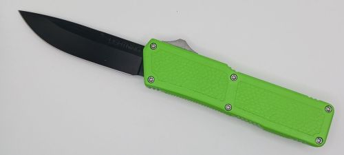Lightning Supreme Green D/A OTF Automatic Knife Drop Point Black Plain