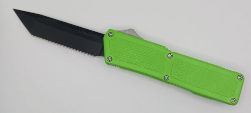 Lightning Supreme Green D/A OTF Automatic Knife Tanto Point Black Plain