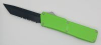 Lightning Supreme Green D/A OTF Automatic Knife Tanto Point Black Serrated