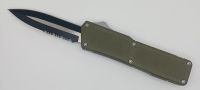 Lightning Supreme OD Green D/A OTF Automatic Knife Dagger Point Two Tone Serrated