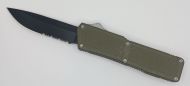 Lightning Supreme OD Green D/A OTF Automatic Knife Drop Point Black Serrated