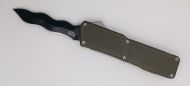 Lightning Supreme OD Green D/A OTF Automatic Knife Kris Point Black Plain