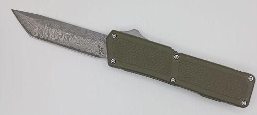 Lightning Supreme OD Green D/A OTF Automatic Knife Tanto Point Damascus Plain