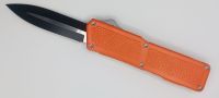 Lightning Supreme Orange D/A OTF Automatic Knife Black 2-Tone Dagger