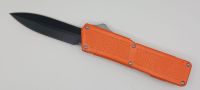 Lightning Supreme Orange D/A OTF Automatic Knife Dagger Point Black Plain