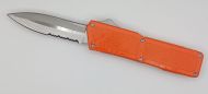 Lightning Supreme Orange D/A OTF Automatic Knife Dagger Point Satin Serrated