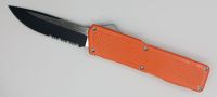 Lightning Supreme Orange D/A OTF Automatic Knife Drop Point Two Tone Serrated