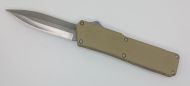 Lightning Supreme Tan D/A OTF Automatic Knife Dagger Point Satin Plain