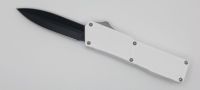 Lightning Supreme White D/A OTF Automatic Knife Dagger Point Black Plain