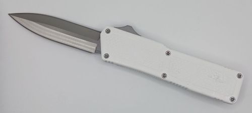 Lightning Supreme White D/A OTF Automatic Knife Dagger Point Satin Plain