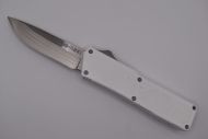 Lightning Supreme White D/A OTF Automatic Knife Drop Point Satin Plain