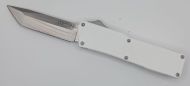 Lightning Supreme White D/A OTF Automatic Knife Tanto Point Satin Plain