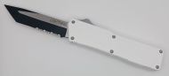 Lightning Supreme White D/A OTF Automatic Knife Tanto Point Two Tone Serrated