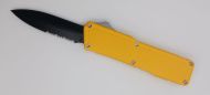 Lightning Supreme Yellow D/A OTF Automatic Knife Dagger Point Black Serrated