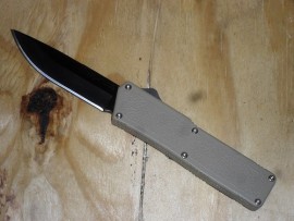 Lightning Tan D/A OTF Automatic Knife Black Drop Point