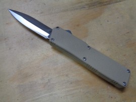 Lightning Tan D/A OTF Automatic Knife Satin Dagger