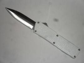Lightning White D/A OTF Automatic Knife Satin Dagger