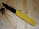 Lightning Yellow D/A OTF Automatic Knife Black Serrated Drop Point