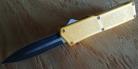 Lightning Yellow D/A OTF Automatic Knife Black Two Tone Dagger