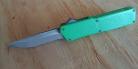 Lightning Zombie Green D/A OTF Automatic Knife Satin DP Serrated