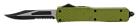 Lizard Green 8.5" OTF Automatic Knife Black Drop Point Serrated