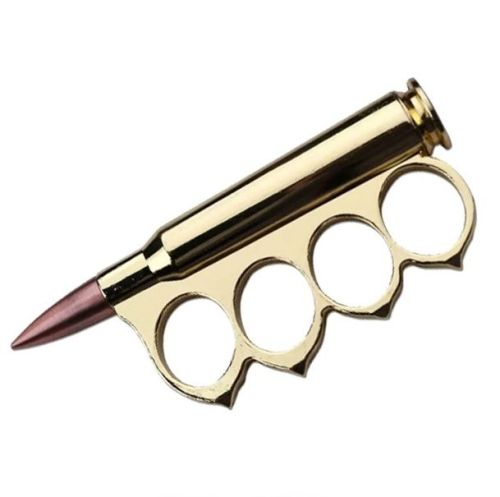 Long Range Rifle Cartridge Gold Metal Knuckle