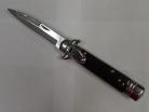 7.75 Inch Black Wood Leverlock Automatic Knife Bayo