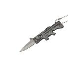 Mini Machine Gun Silver Automatic Knife Keychain