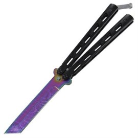 8.75" Martial Arts Black Butterfly Knife Titanium Tanto