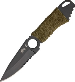 Master Cutlery 7" Green Neck Knife Black Serrated