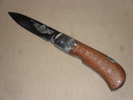 Medteh Russian Lever Lock Automatic Switchblade Knife - Walnut Satin