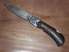 Medteh Russian Lever Lock Automatic Knife Wood Damascus