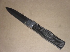 Mikov 241 Predator Dark Horn Leverlock Automatic Knife Clip Dagger