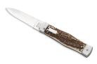 Mikov Stag Bone Bottom Bolster Leverlock Automatic Knife No Clip Dagger