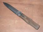 Mikov Predator Switchblade Leverlock Automatic Knife Wood Satin Dagger