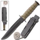 Military Hunter Clip Point Mini Neck Knife Olive Drab
